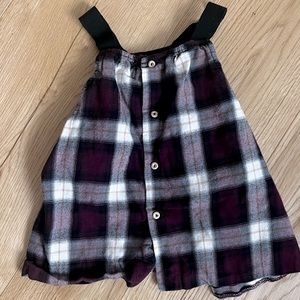 Zara purple plaid dress with buttons 9-12 months